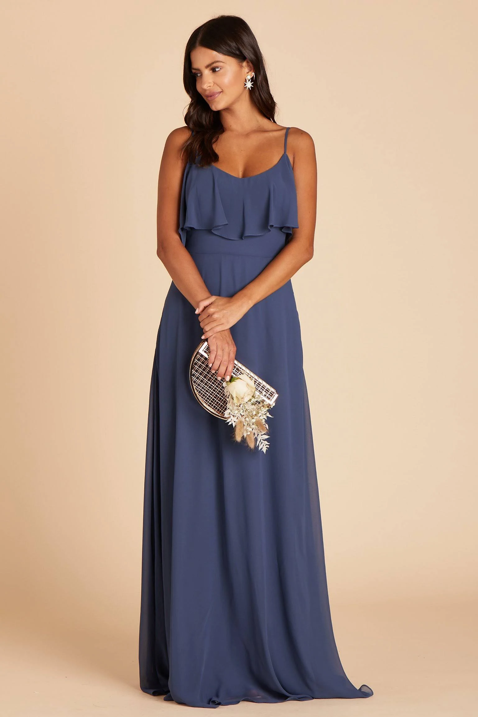 Jane Convertible Chiffon Bridesmaid Dress in Slate Blue S / Slate Blue