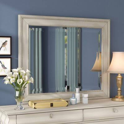Warlick Rectangular Dresser Mirror Color: Rustic White