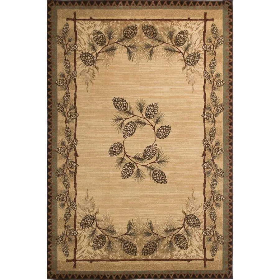 Balta Carlswell 4 x 6 Beige Indoor Border Lodge Area Rug in Off-White | 55125359-4X6