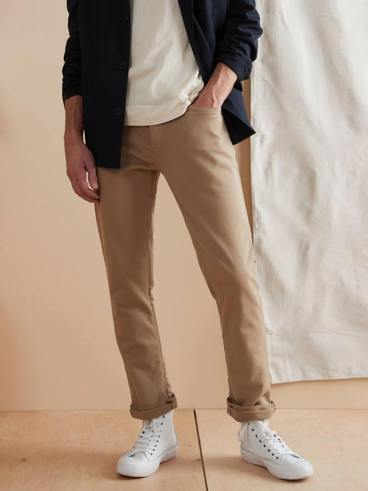 Banana Republic Men's Slim Traveler Pant Khaki Size 38W 34L