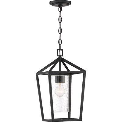 Freese Matte Black 1 -Bulb 16.5x22 H Outdoor Hanging Lantern