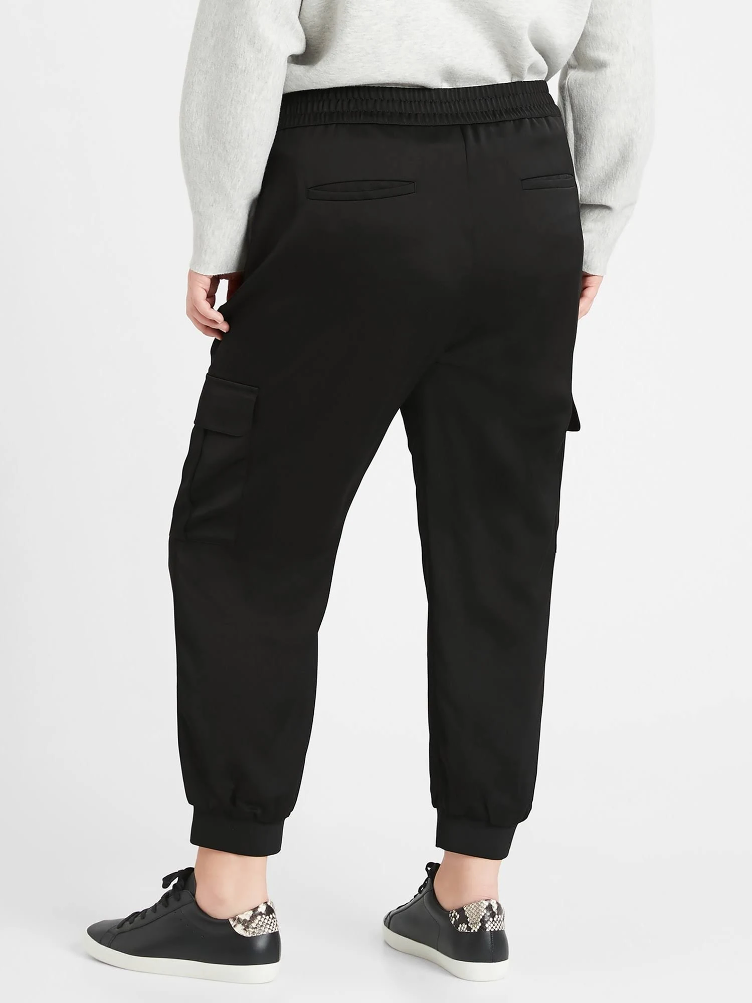 Banana Republic Women's Satin Cargo Jogger Black Size Xs