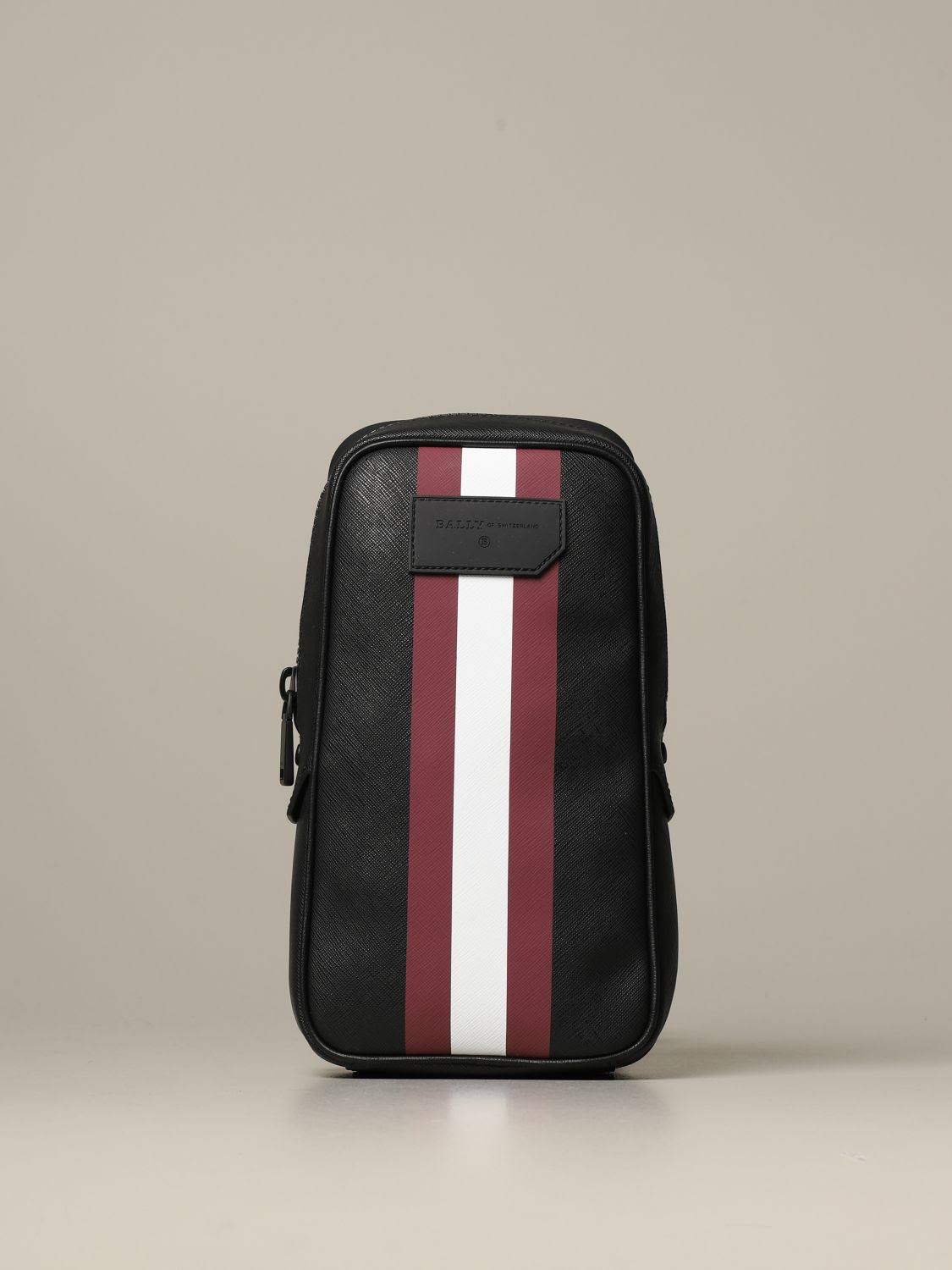 Bally Tanis Black, Coated Canvas Sling Bag in Black Os