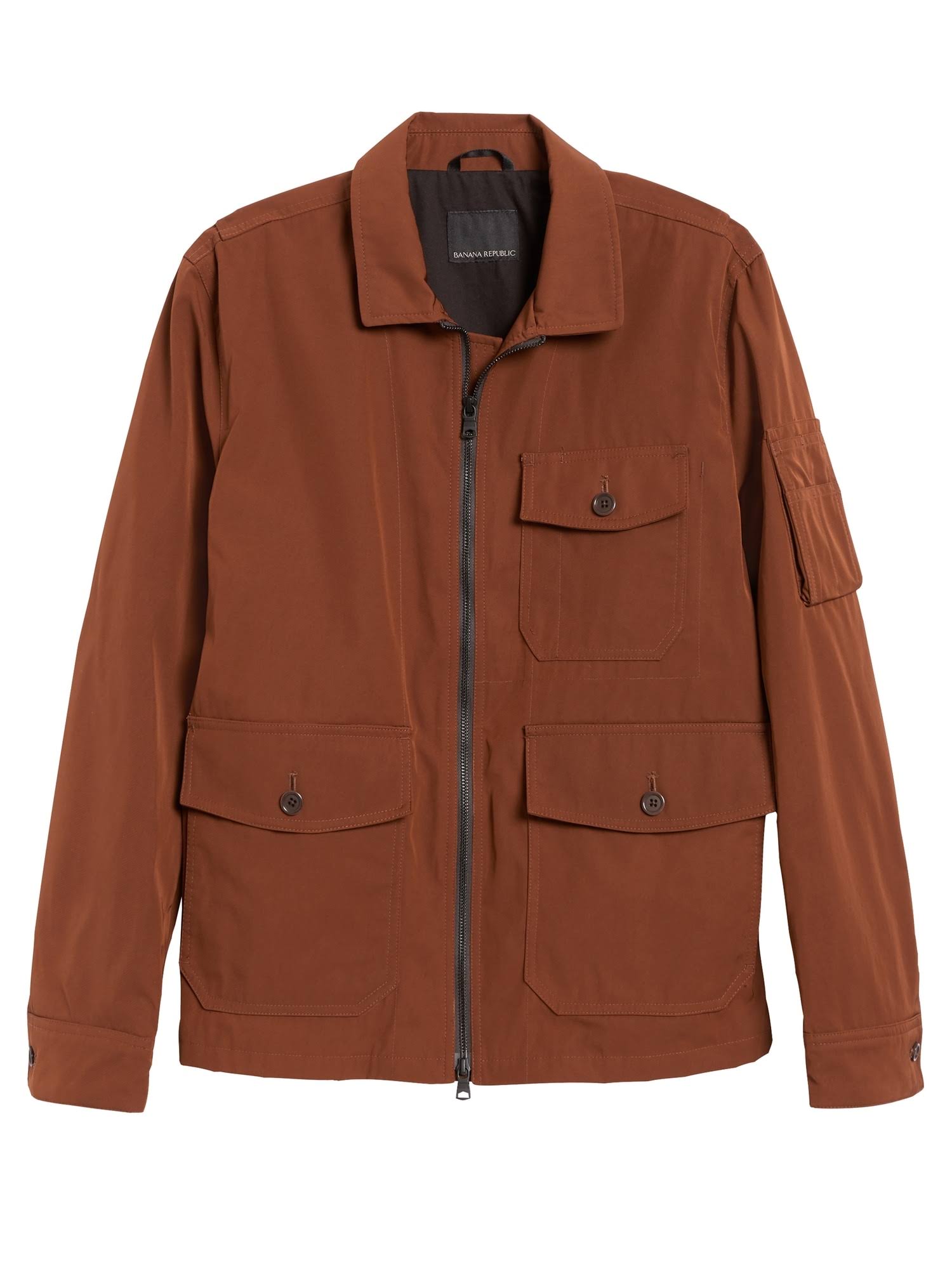 Banana Republic Men's Water-Repellent Drill Jacket Rust Brown Size S