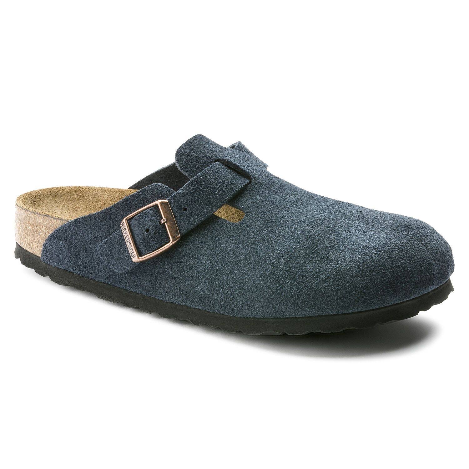 Birkenstock Boston Soft Footbed - Navy Suede