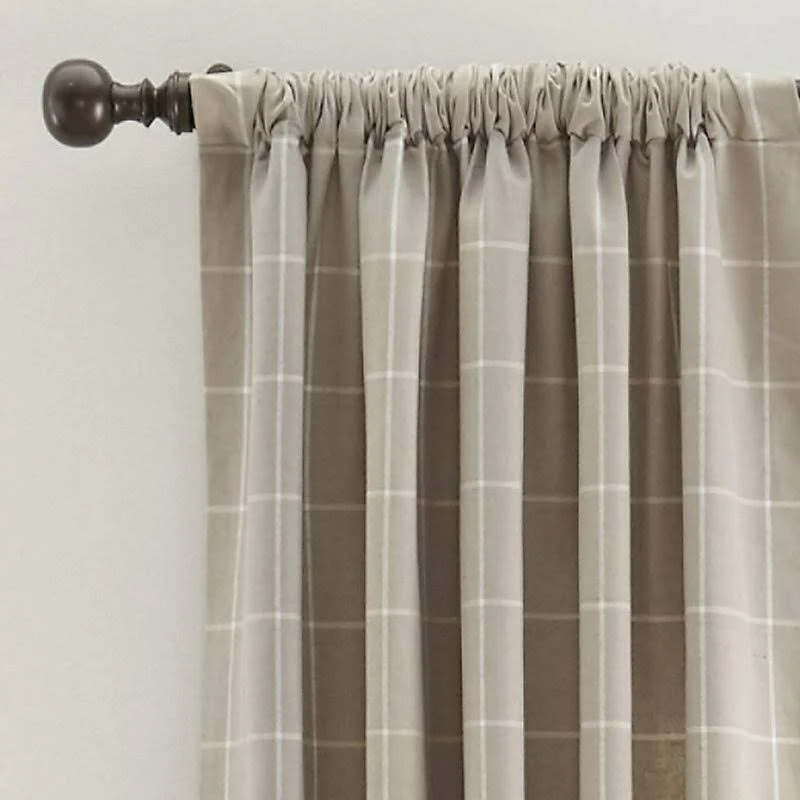 Jones Windowpane Drapery Panel Ivory/Spa 96x22 - Ballard Designs