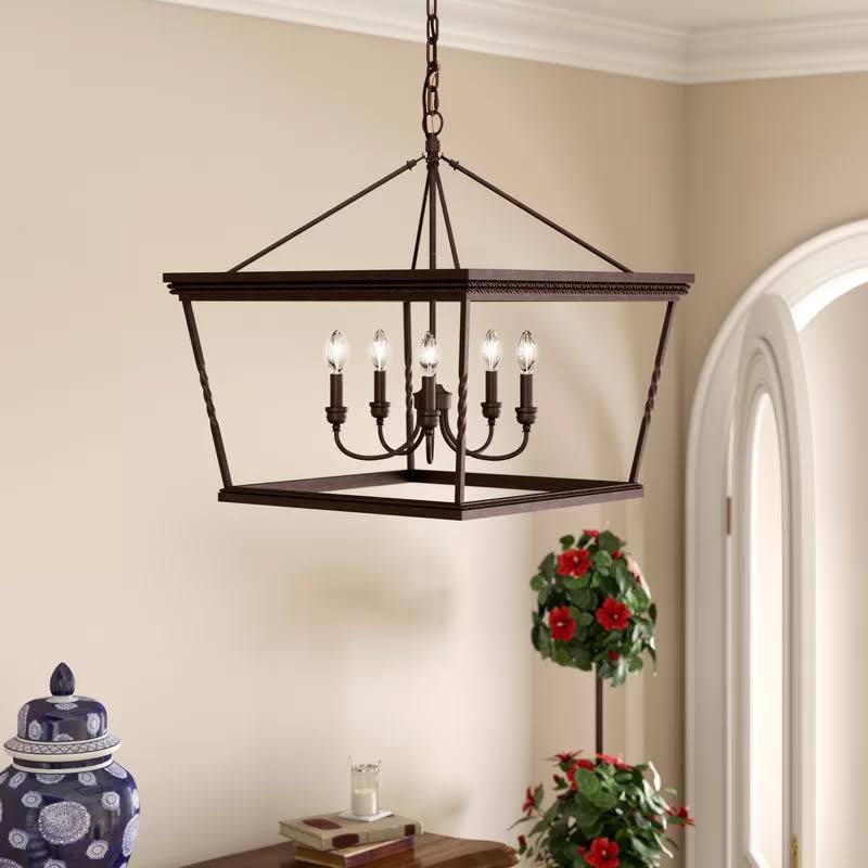 Northfield 5 - Light Lantern Rectangle/Square Chandelier