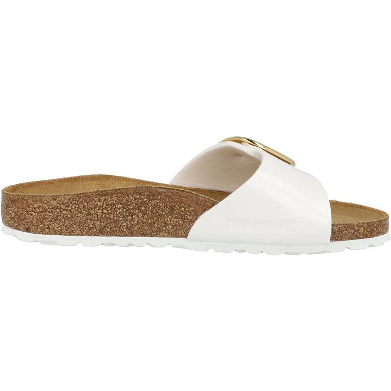 Birkenstock Madrid Big Buckle Birko Flor Patent Sandals - White