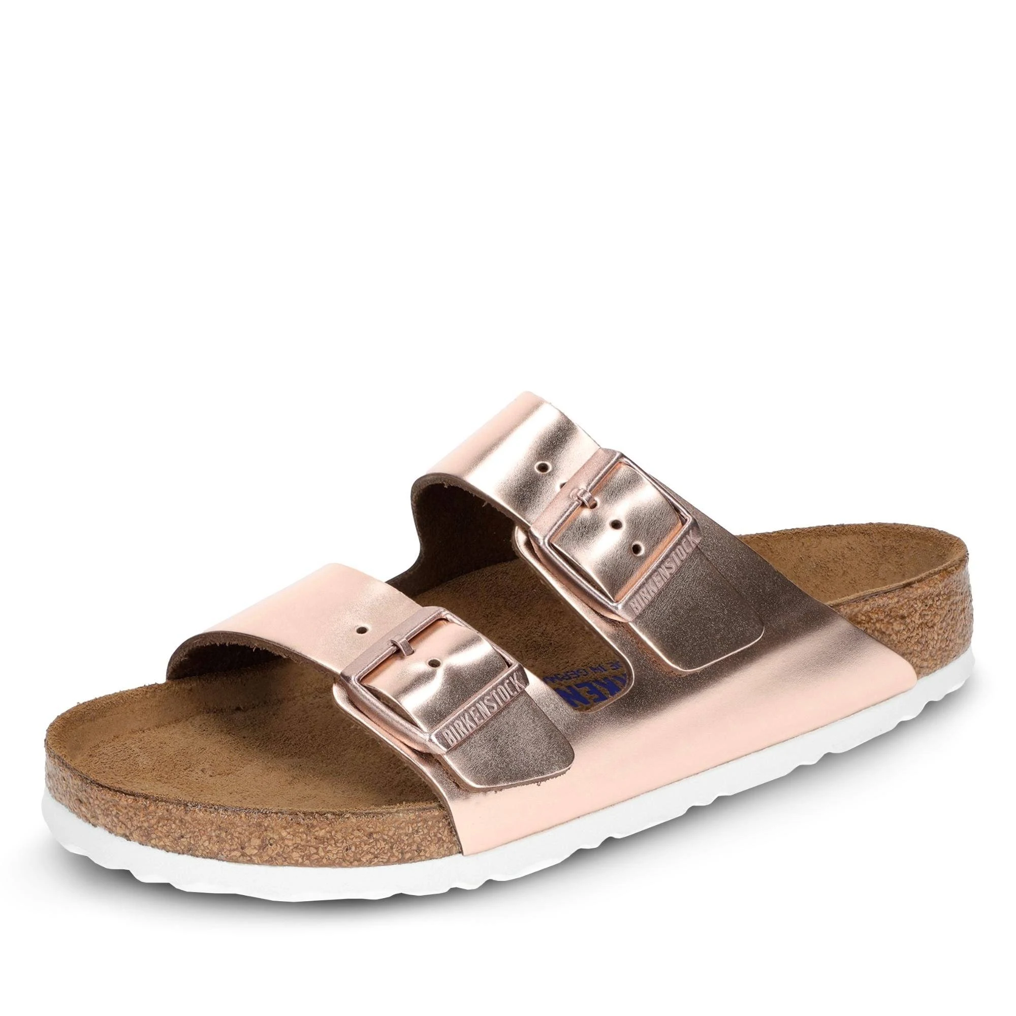 Birkenstock Women's Arizona Metallic Copper Leather Soft Footbed