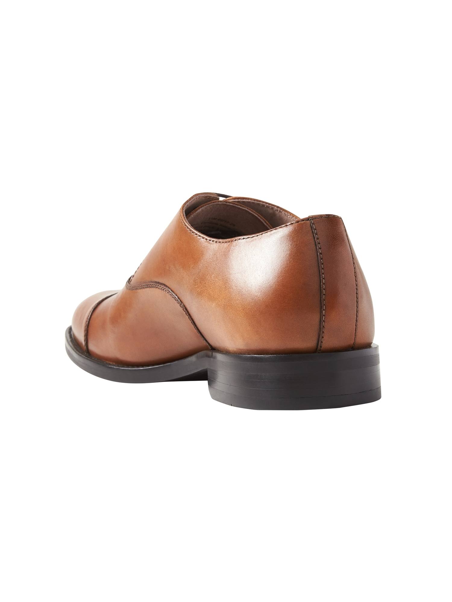 Banana Republic Men's Kevin Italian Leather Cap-Toe Oxford Cognac Size 10