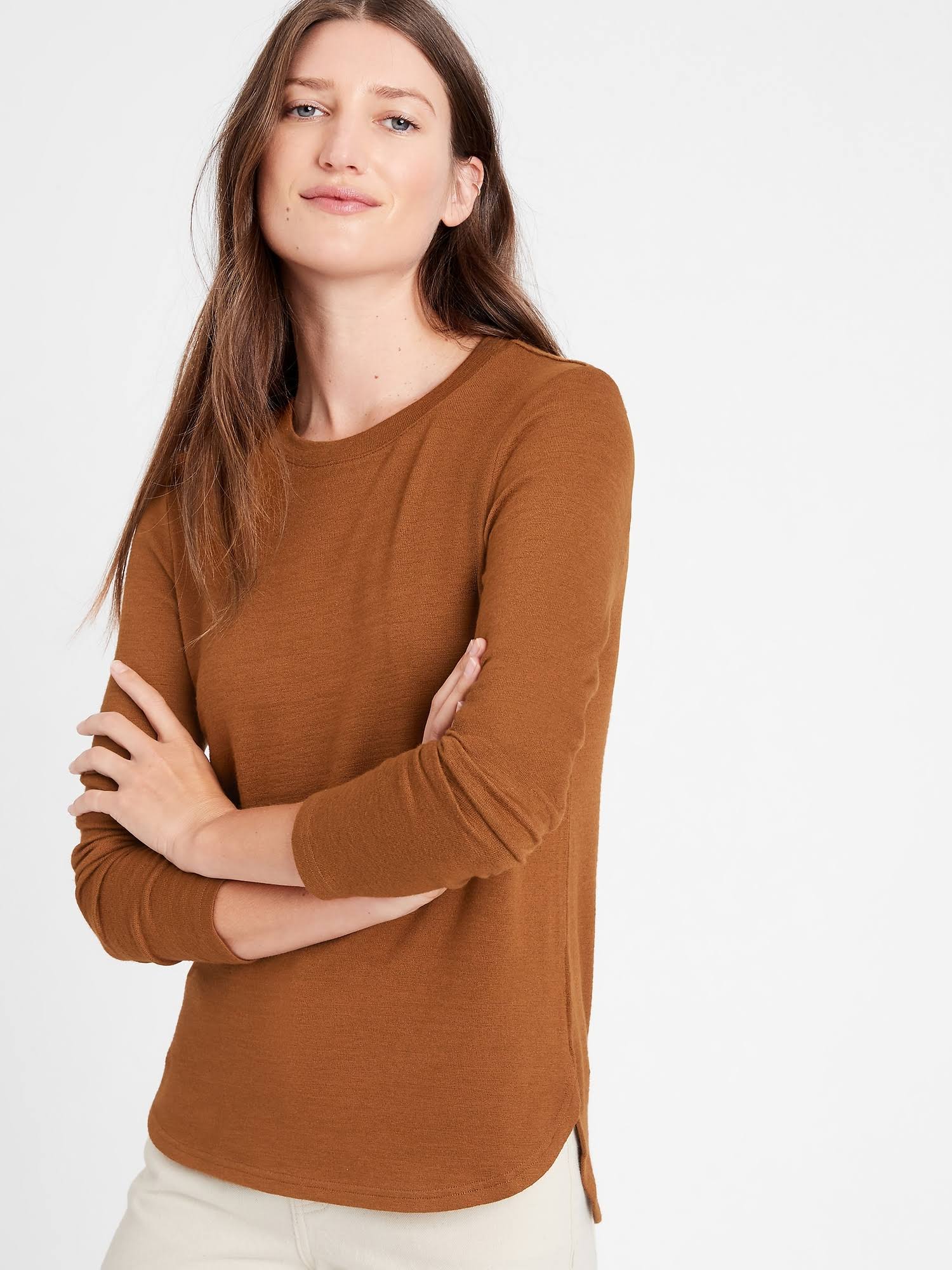 Banana Republic Women's Luxespun Long-Sleeve T-Shirt The Right Spice Size Xxs