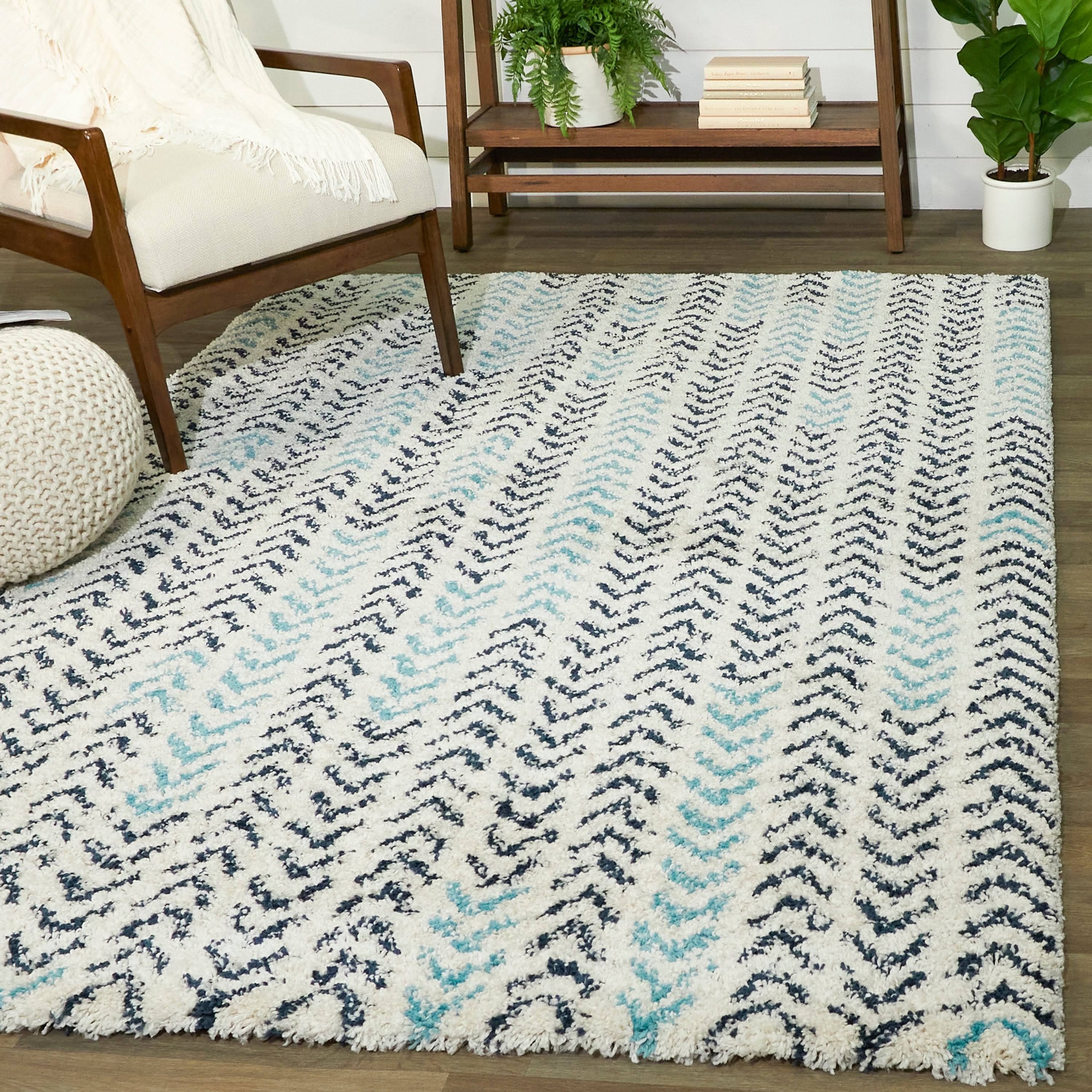 Balta Elena Blue 8 ft. x 10 ft. Arrow Transitional Area Rug