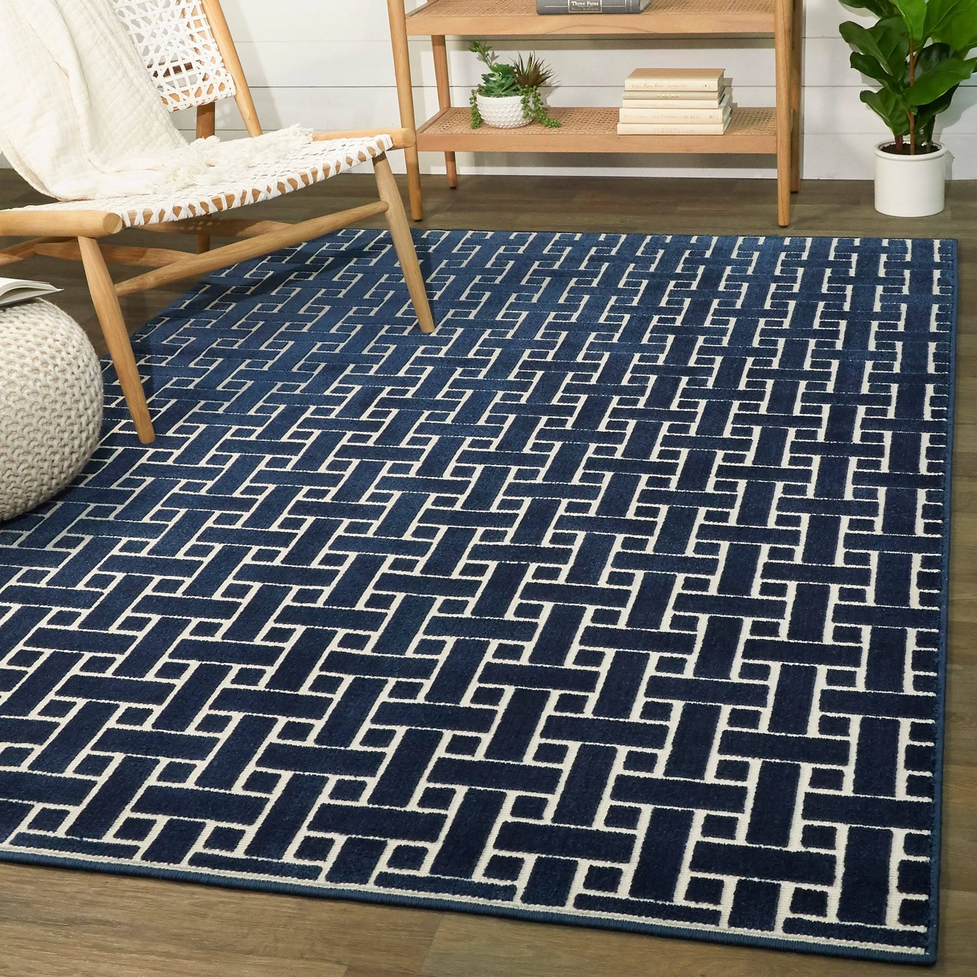 BALTA Mitchell Dark Blue 5 ft. x 7 ft. Contemporary Area Rug