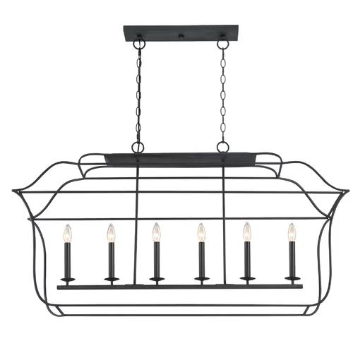 Chloe 6-Light Geometric Chandelier Finish: Royal Ebony