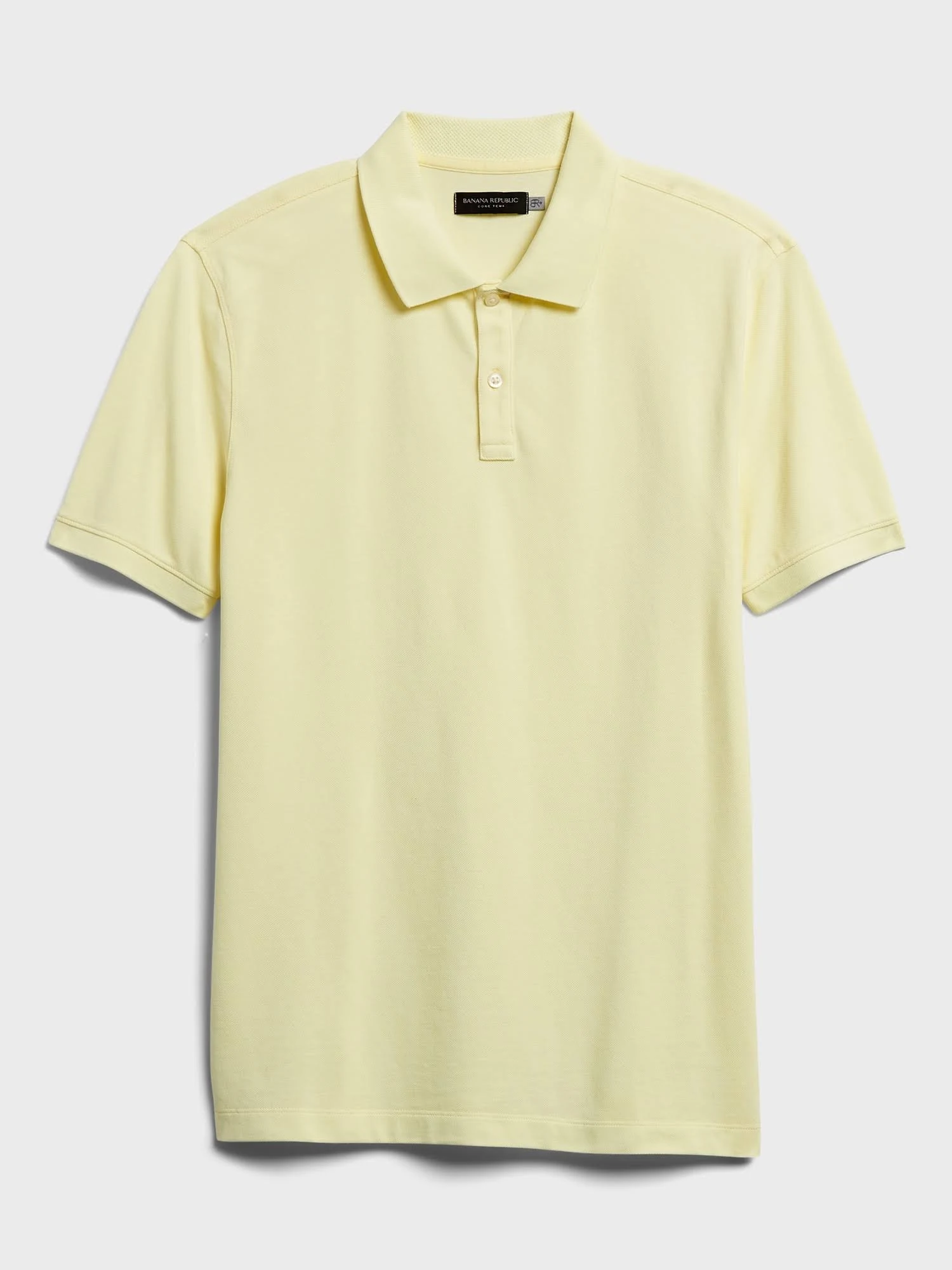 Banana Republic Men's Core Temp Pique Polo Shirt Pale Yellow Tall Size L