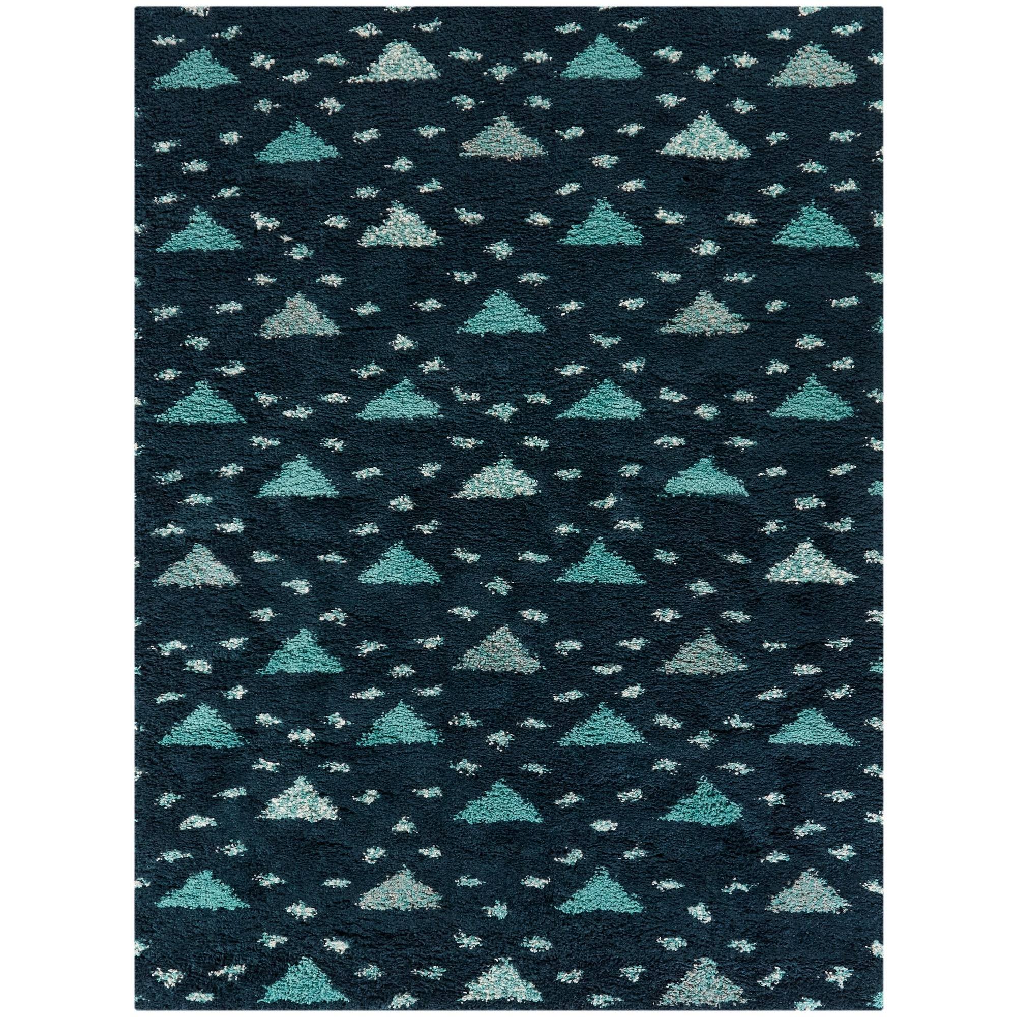 Belmonte Geometric Shag Area Rug - 2&7x22 x 7& Runner - Cream