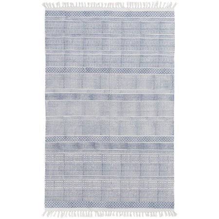 Bungalow Rose Blairsville Handwoven Cotton Gray Area Rug, Size: Rectangle 5& x 7&6 inch