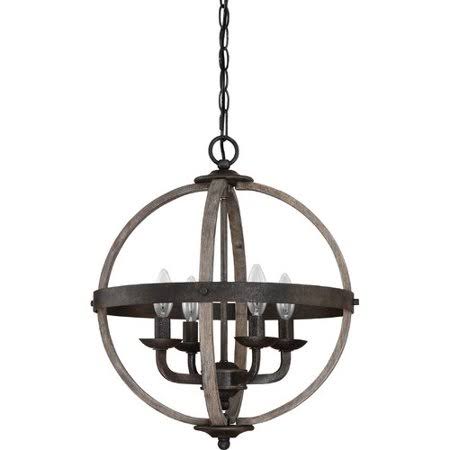 Burrill 4-Light Candle Style Globe Chandelier Finish Rustic Black