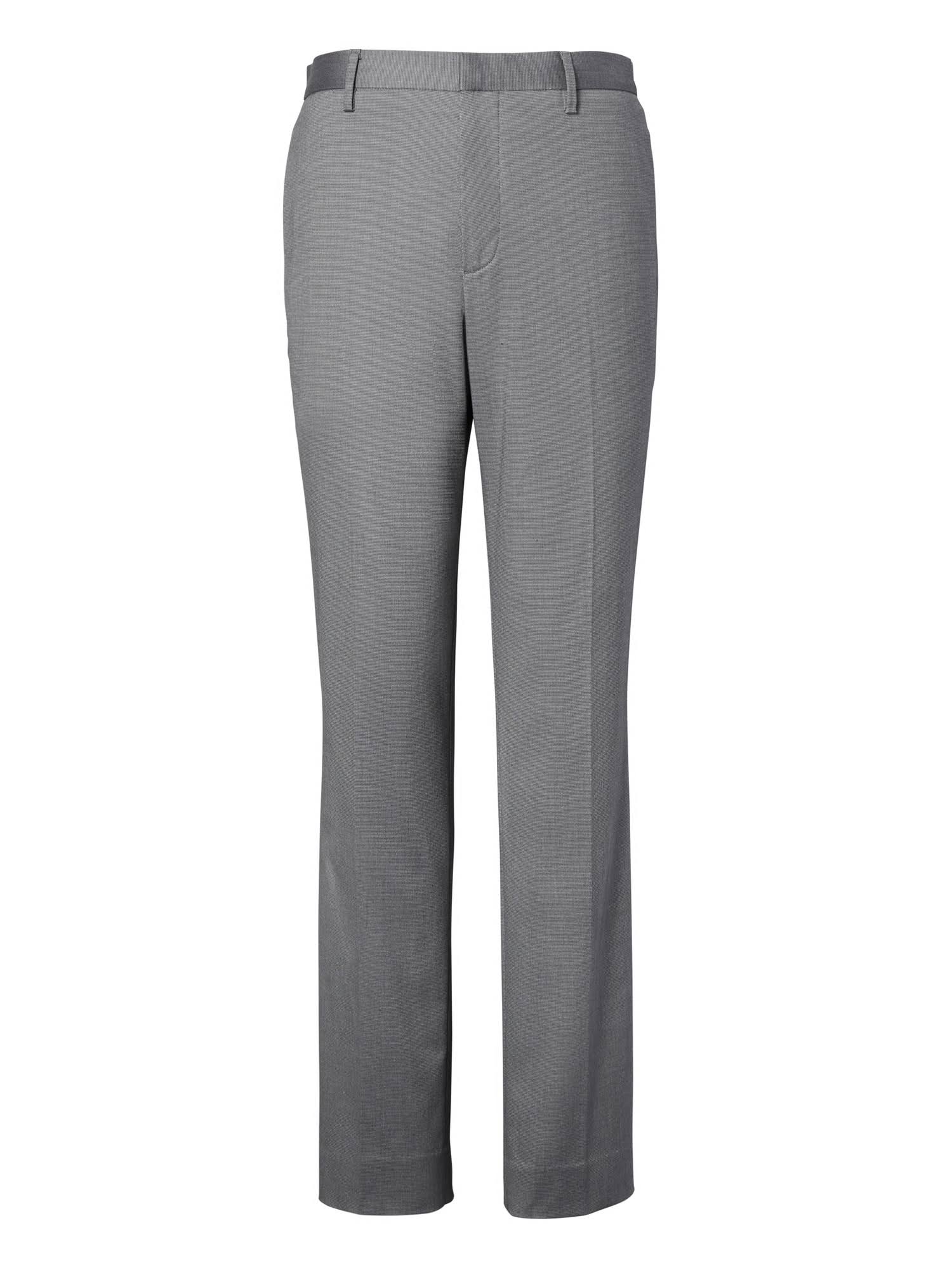 Banana Republic Men's Slim Non-Iron Stretch Cotton Solid Pant Gray Big and Tall Size 32W 36L