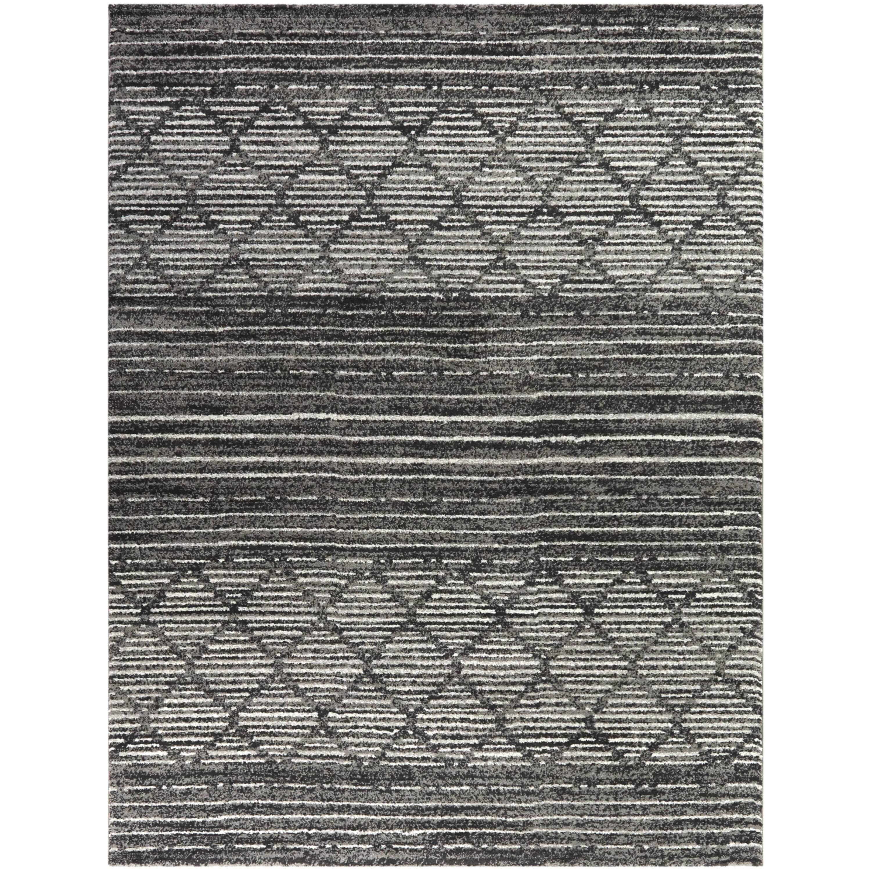 Madera Striped Contemporary Area Rug - 5&3x22 x 7& - Charcoal