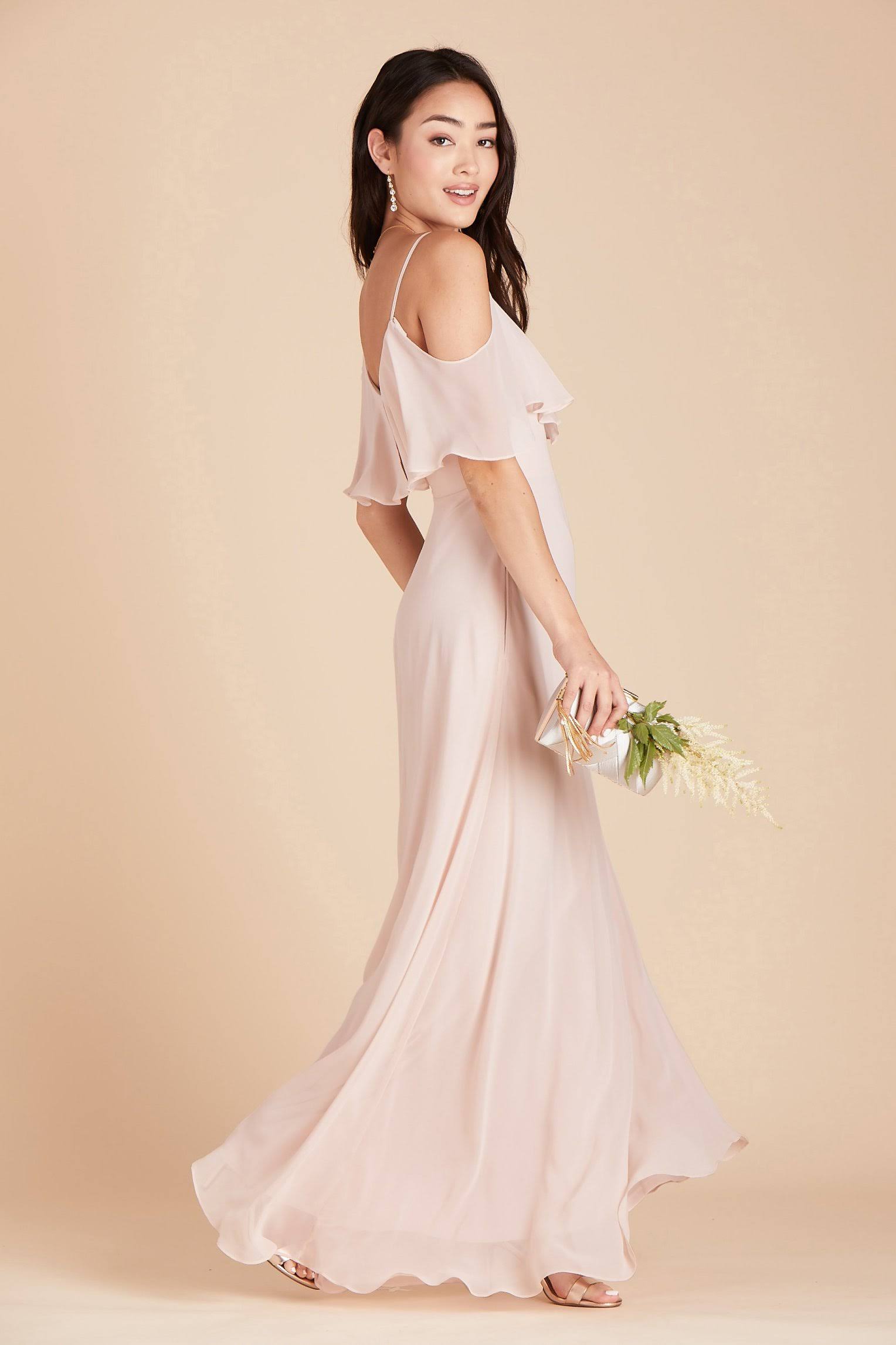 Birdy Grey Jane Convertible Chiffon Bridesmaid Dress in Pale Blush XXL / Pale Blush / No Slit