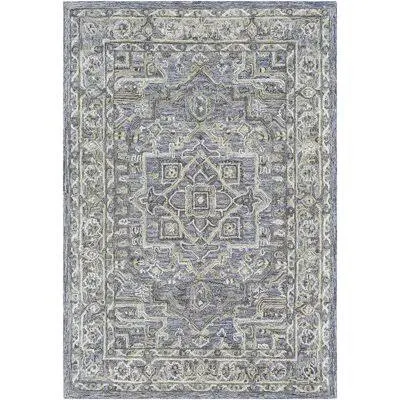 Jambi Oriental Handmade Tufted Light Green/Purple Area Rug