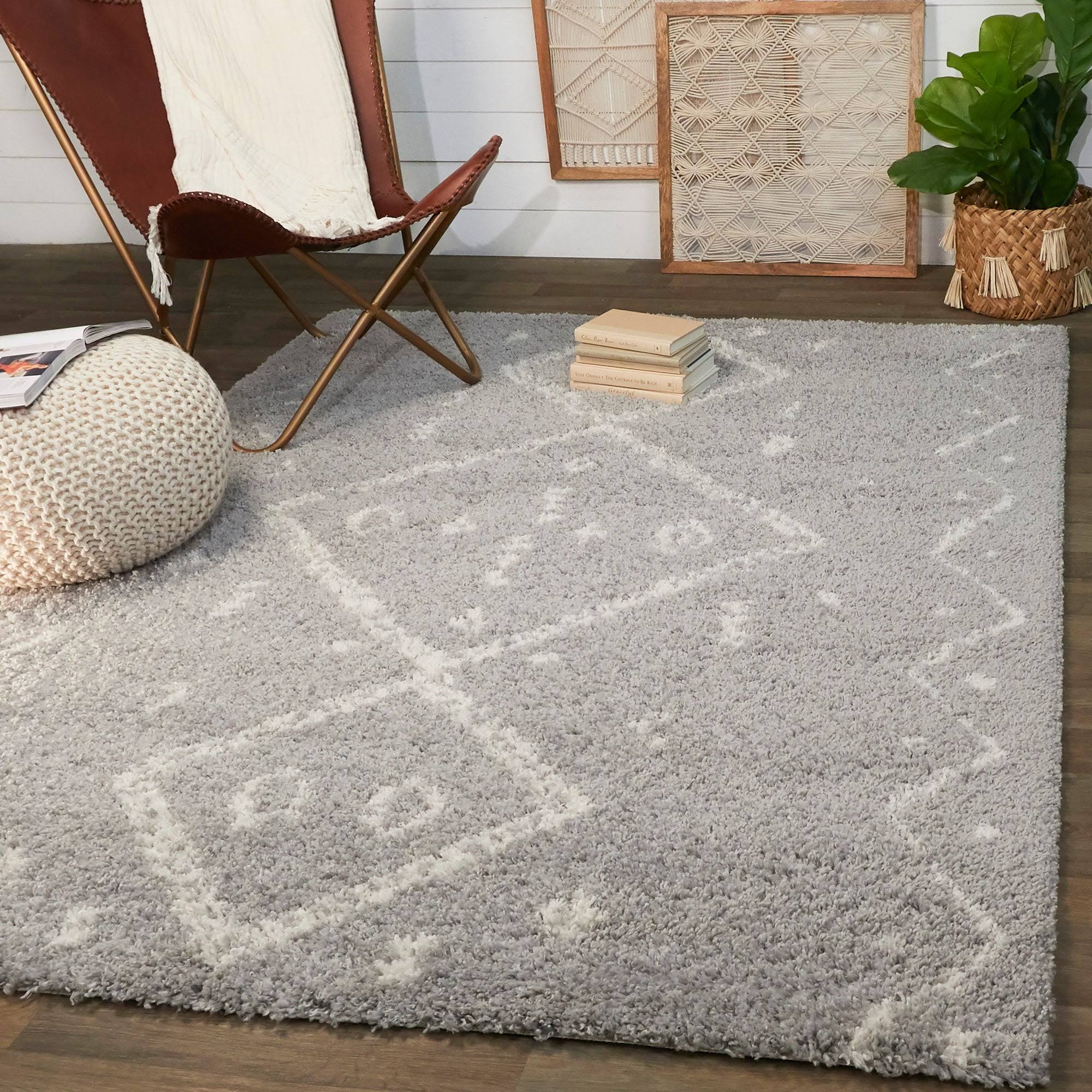 BALTA Duran Grey 5 ft. x 7 ft. Moroccan Shag Area Rug
