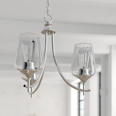 Keener 3 - Light Shaded Classic / Traditional Chandelier Finish: Polished Chrome