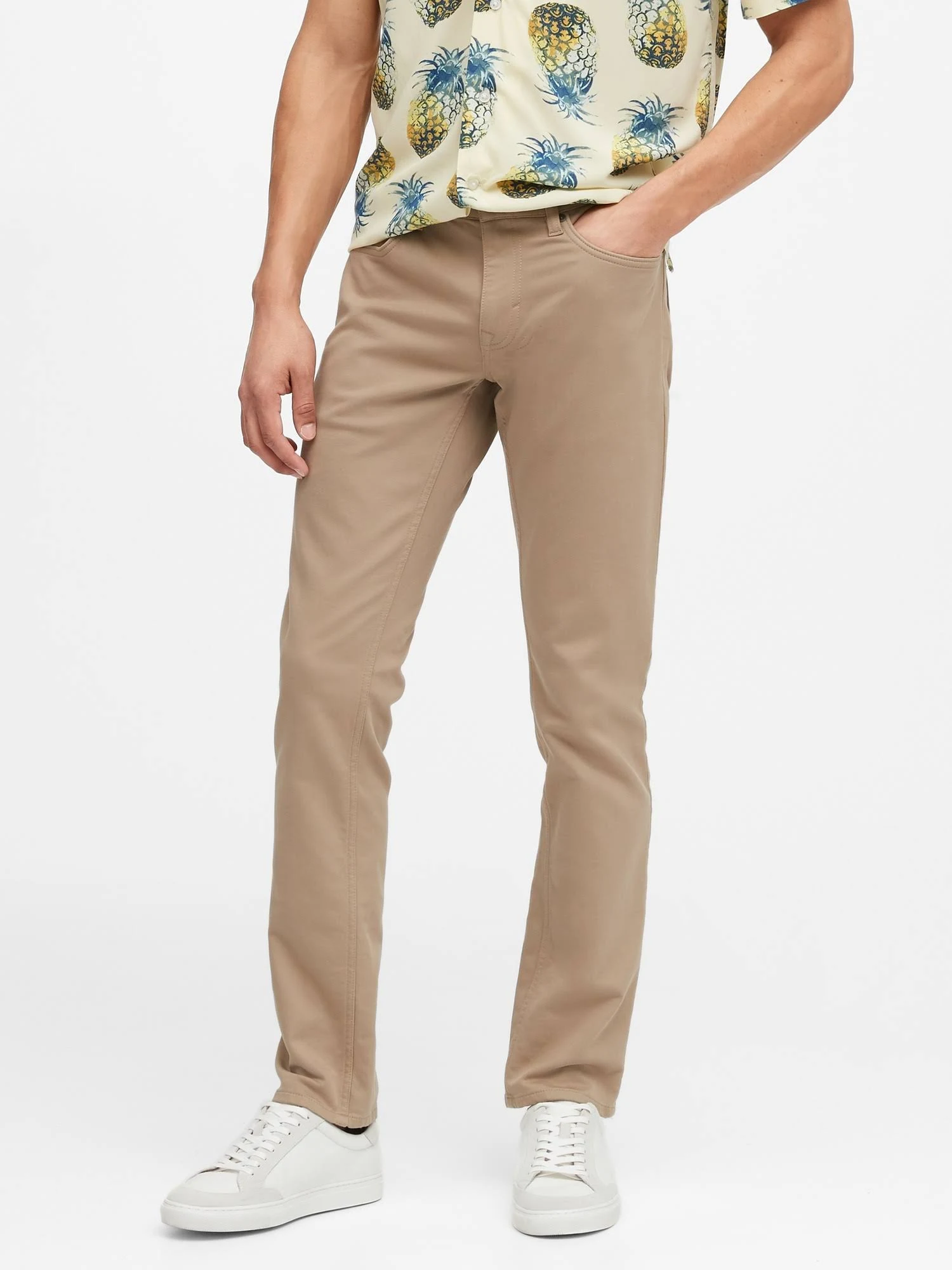 Banana Republic Men's Skinny Traveler Pant Khaki Size 34W 32L