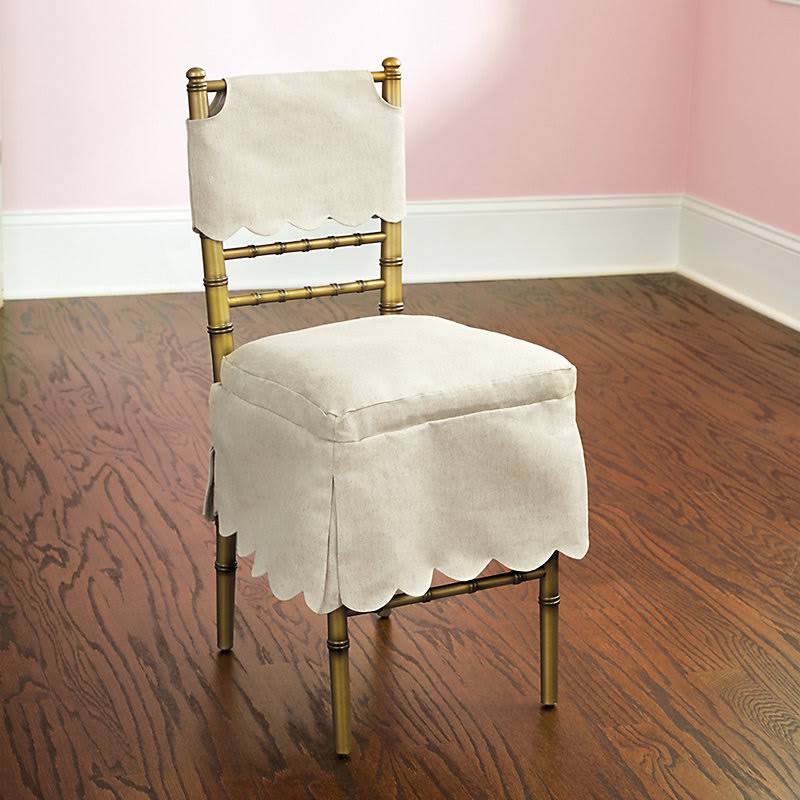 Bunny Williams Ballroom Folding Chair Short Slipcover Spa Linen - Ballard Designs