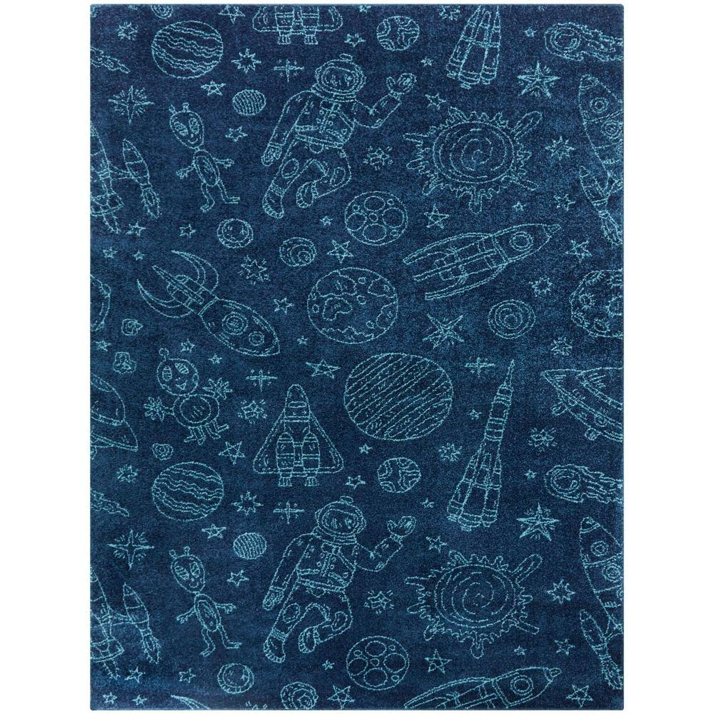 BALTA Space Rockets Blue 4 ft. x 6 ft. Area Rug