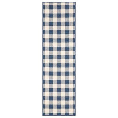 Mac Plaid Blue/Ivory Indoor / Outdoor Area Rug Sand & Stable Rug Size: Runner 2&3x22 x 7&6x22