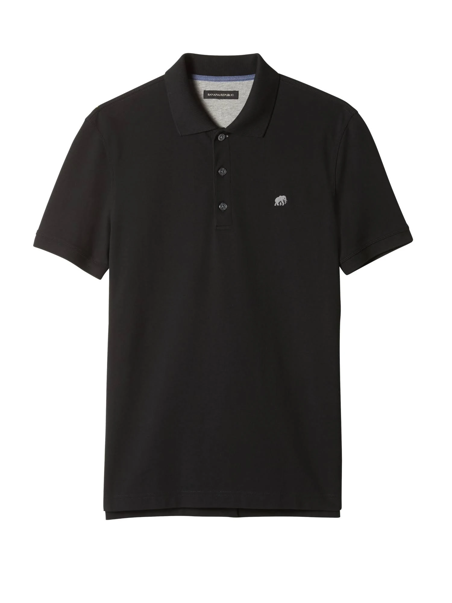 Banana Republic Men's Slim Signature Pique Polo Shirt Black Tall Size L