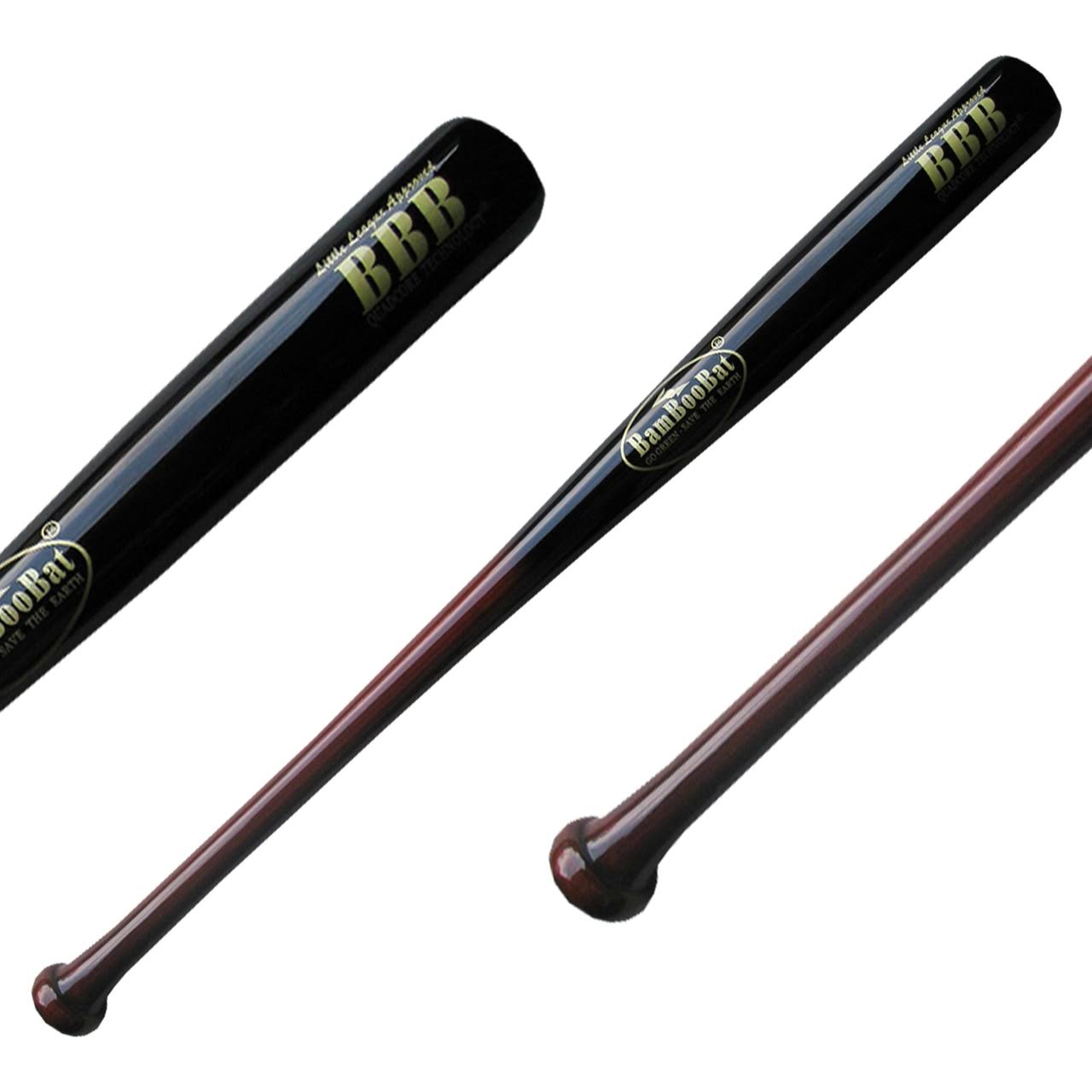 BamBooBat Bamboo Wood Youth Baseball Bat: HGBBY Brown/Black