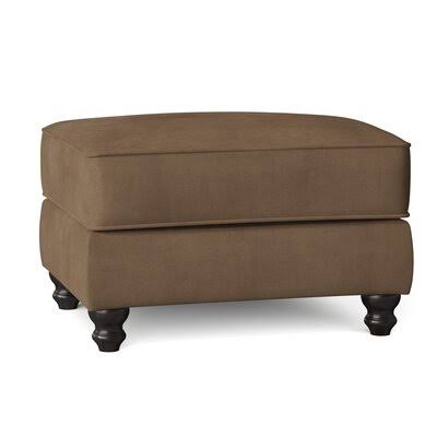 Birch Lane Huxley 31x22 Rectangle Standard Ottoman Body Fabric: Tina Coffee, Leg Color: White