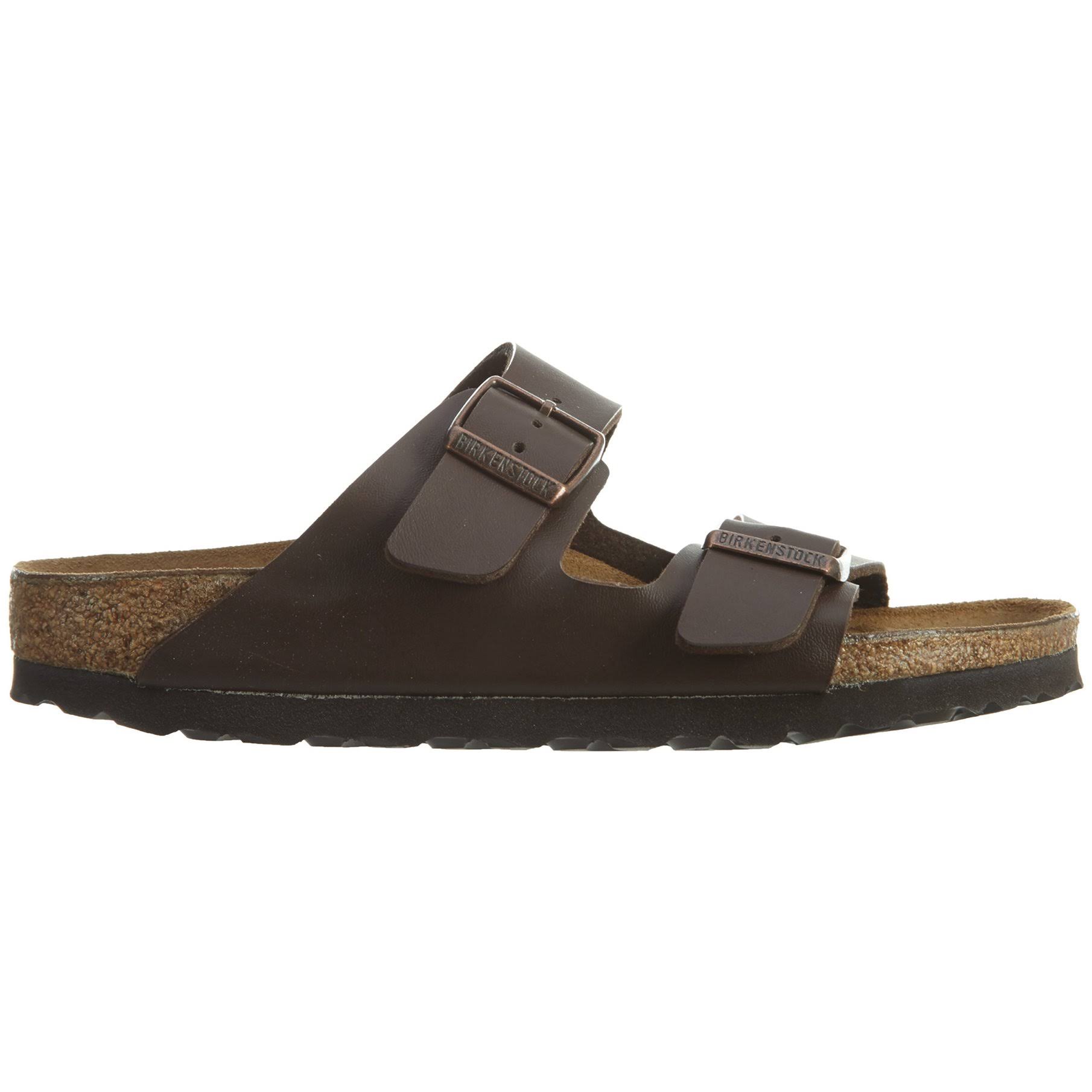 Birkenstock Men's Arizona Birko 2 Band Sandal, Dark Brown, 12