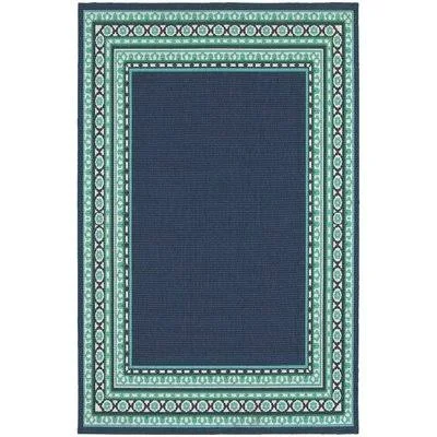 McBeth Navy/Green Indoor / Outdoor Area Rug Birch Lane Rug Size: Rectangle 5&3x22 x 7&7x22