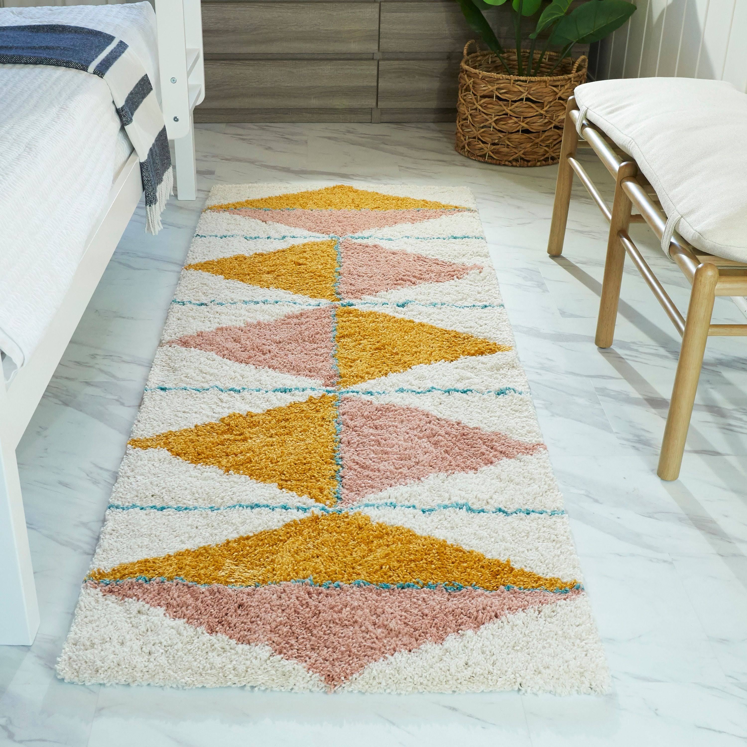 Balta Levine Orange 8 ft. x 10 ft. Geometric Shag Area Rug