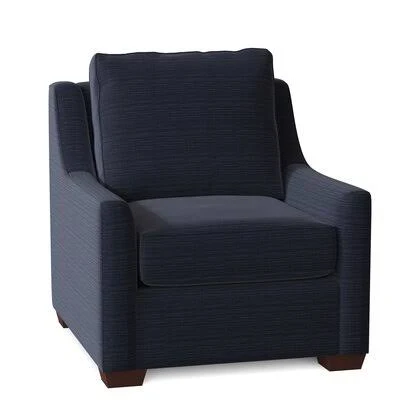 L? A 33x22 Wide Armchair Birch Lane Body Fabric: Laney Navy