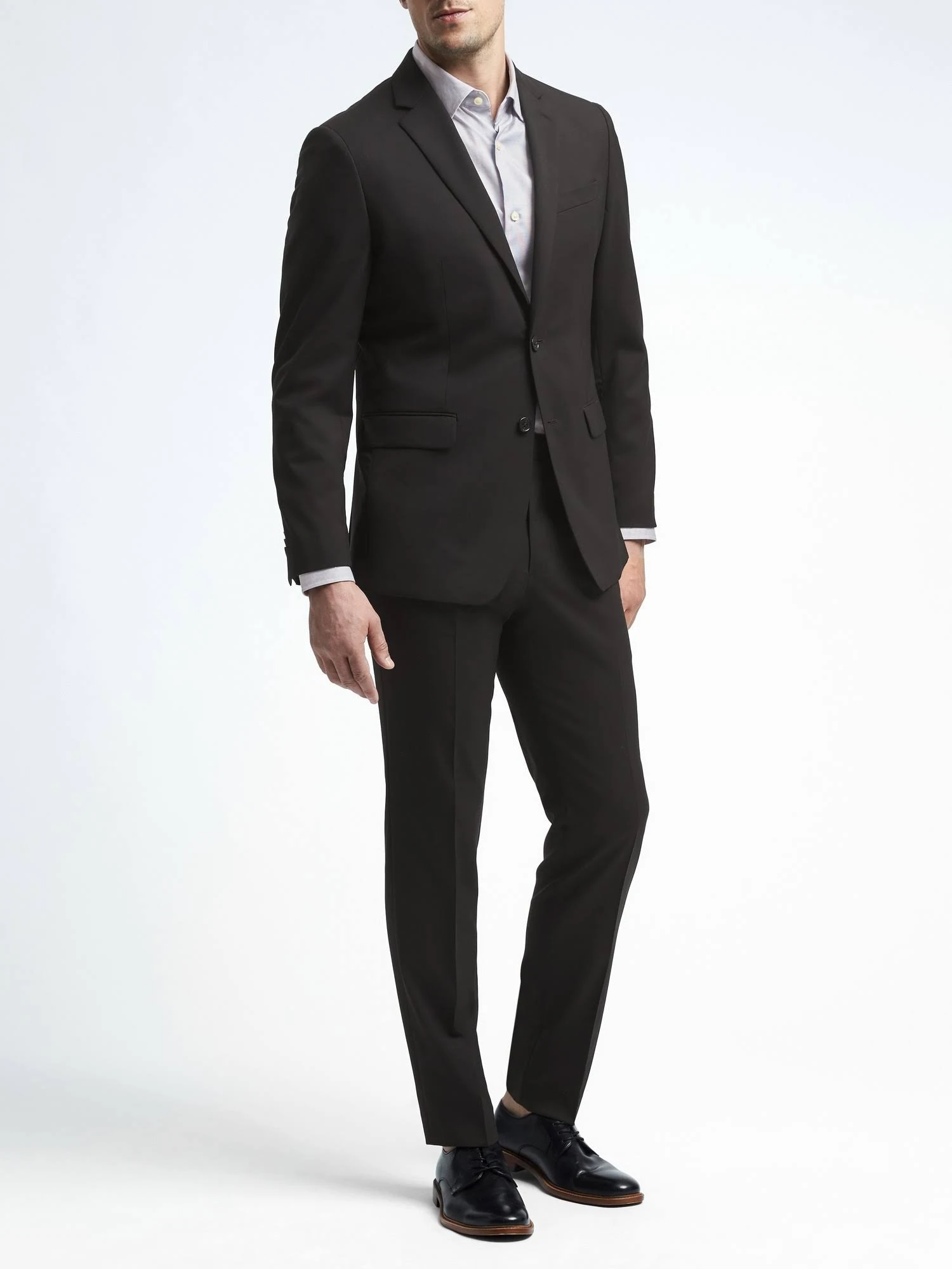 Banana Republic Men's Slim Solid Italian Wool Suit Jacket Black Size 44 Long