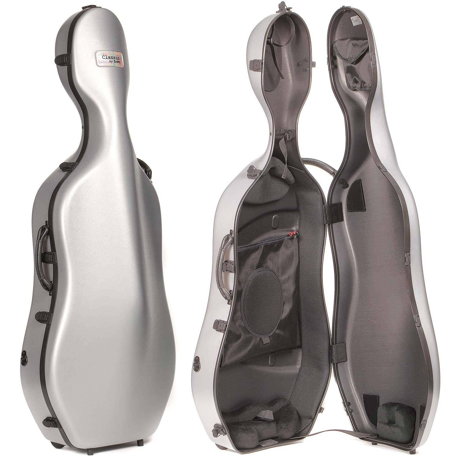 BAM Classic Cello Case with Wheels Silver