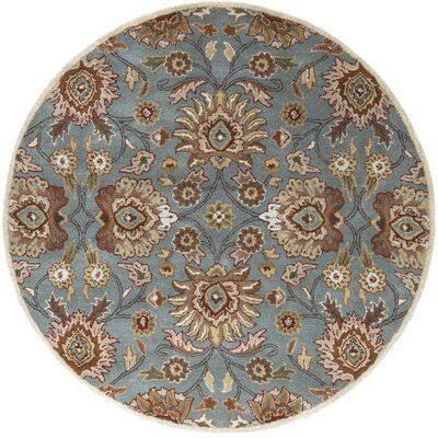 Arden Floral Handmade Wool Medium Gray Area Rug