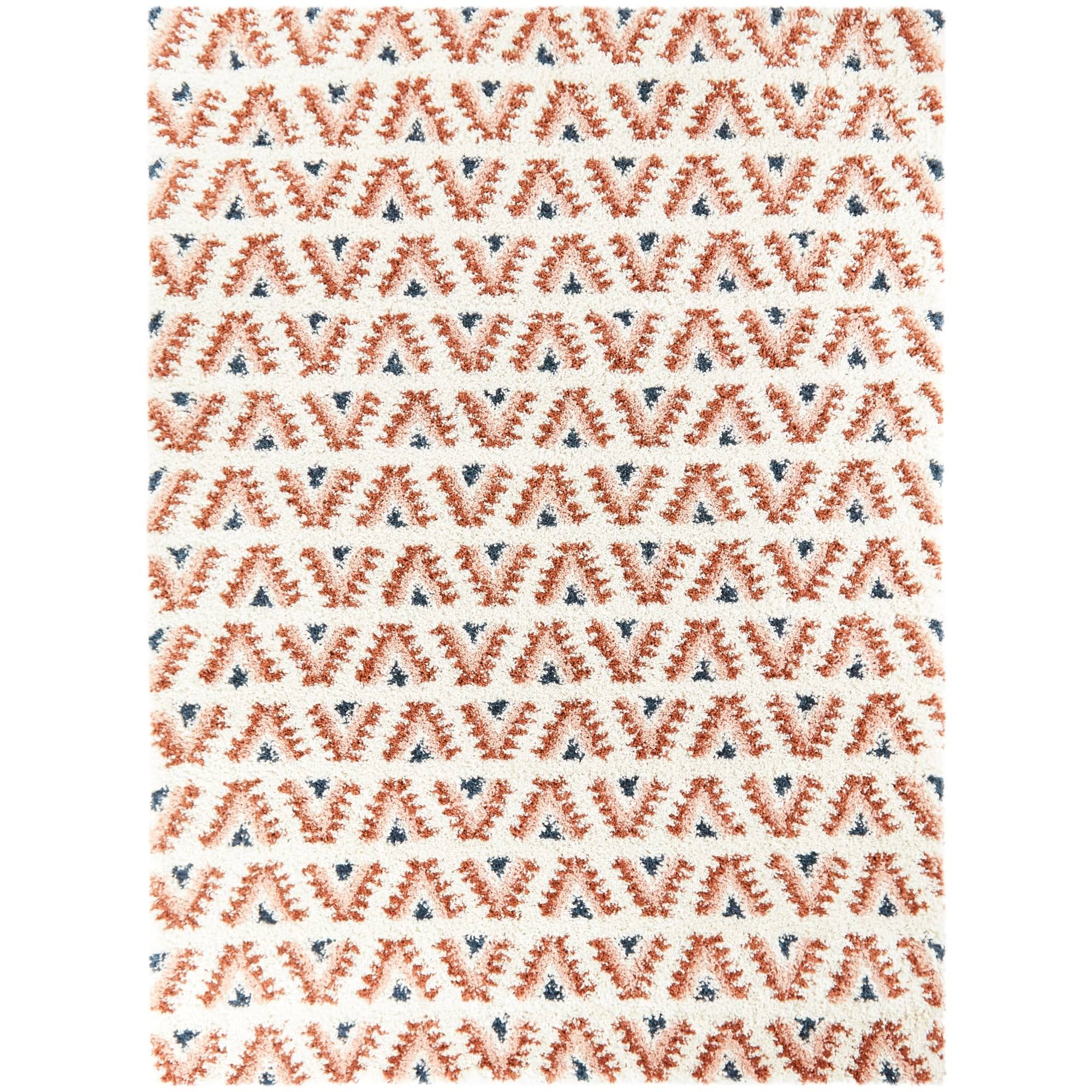 Hadley Geometric Moroccan Shag Berber Area Rug - 2&7x22 x 7& Runner - Rust