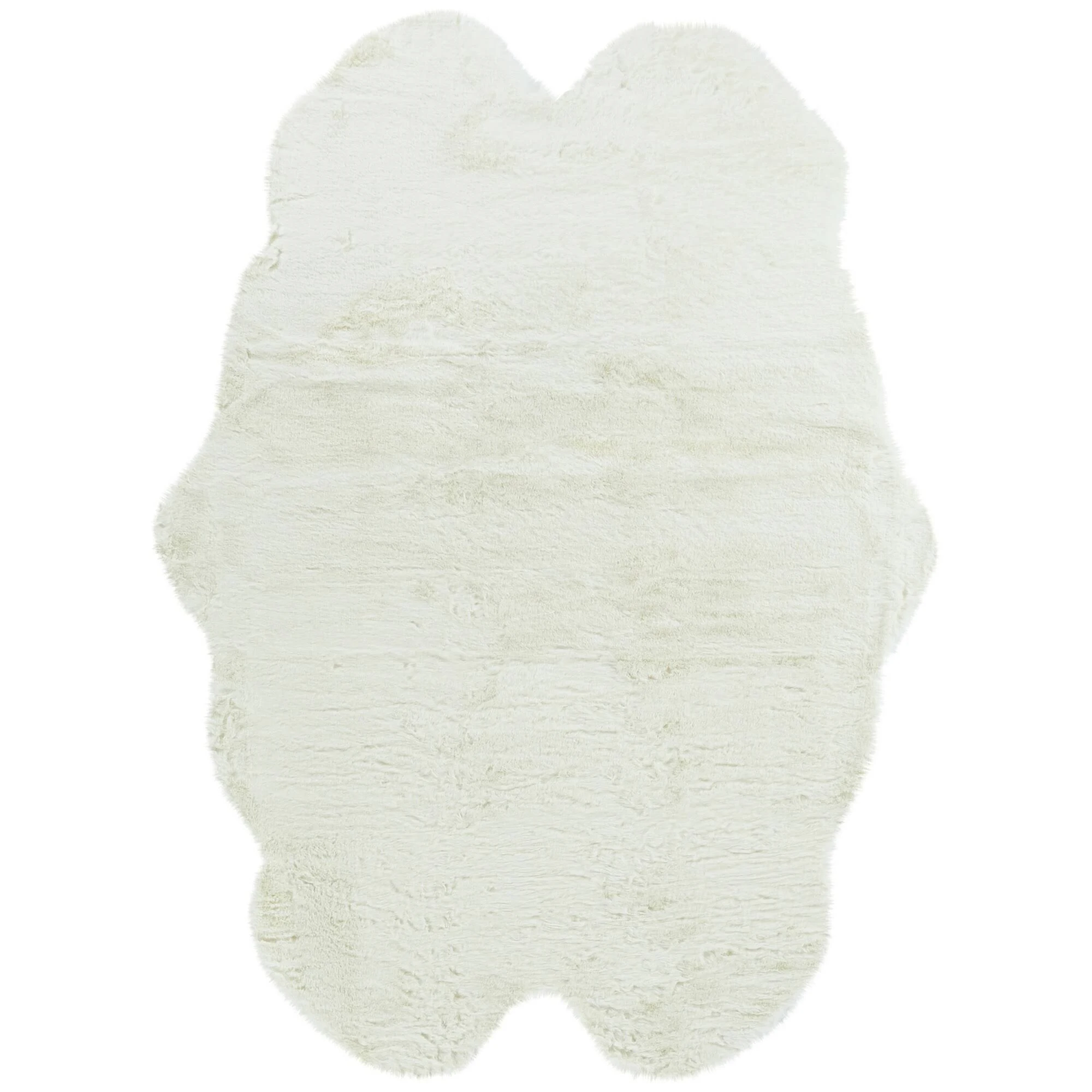 Barnes Plush Faux-Hide Shag Area Rug - 2& x 2&11x22 - White
