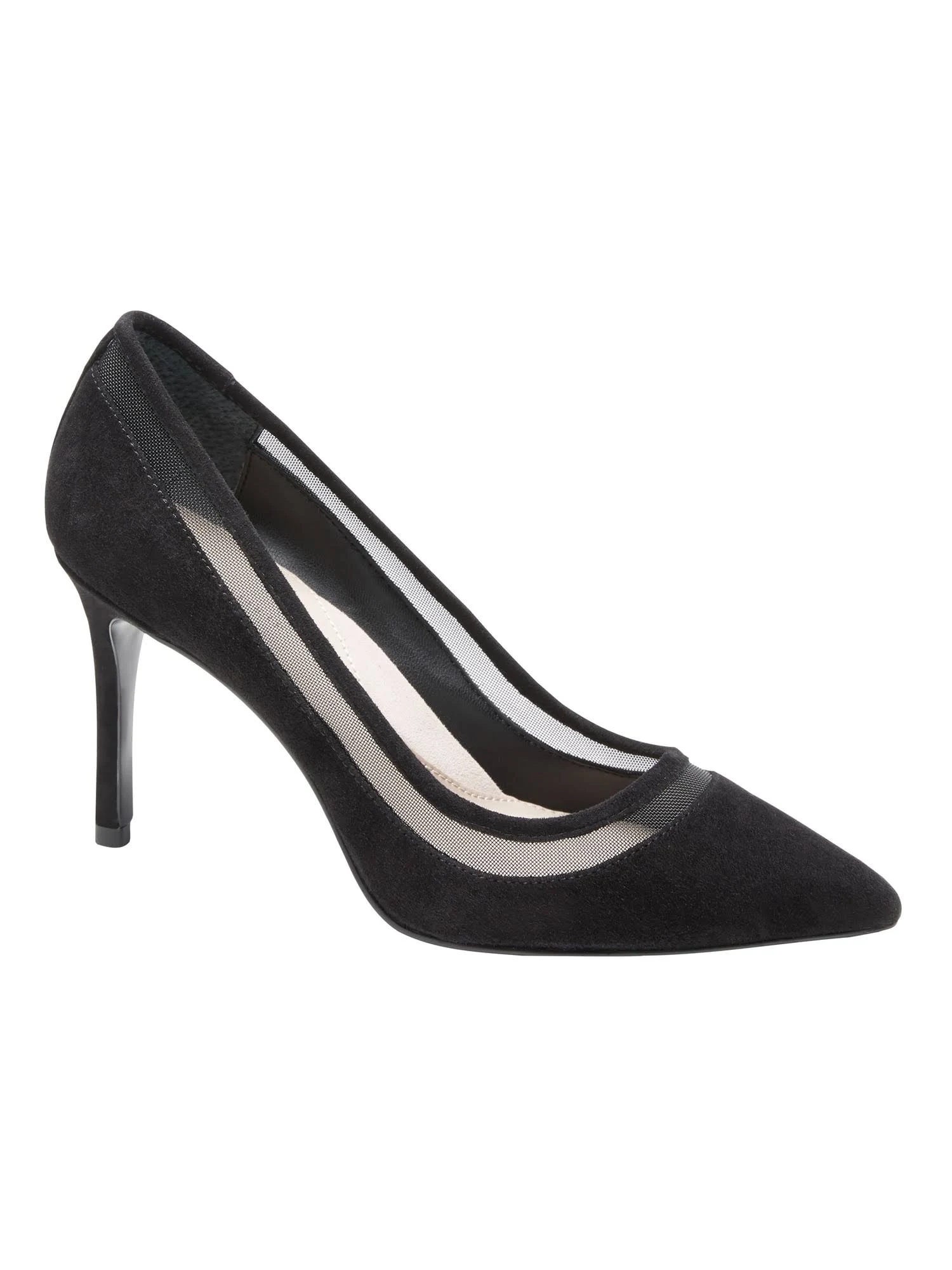 Banana Republic Women's Madison 12-Hour Mesh Pump Black Suede Size 10