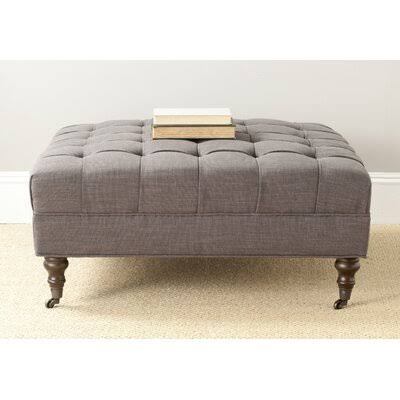 Darby Home Co Holsey Cocktail Ottoman; Charcoal (Grey) Brown