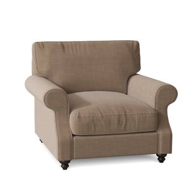 Huxley 39x22 Wide Down Cushion Armchair Birch Lane Body Fabric: Conversation Linen, Leg Color: Black Walnut