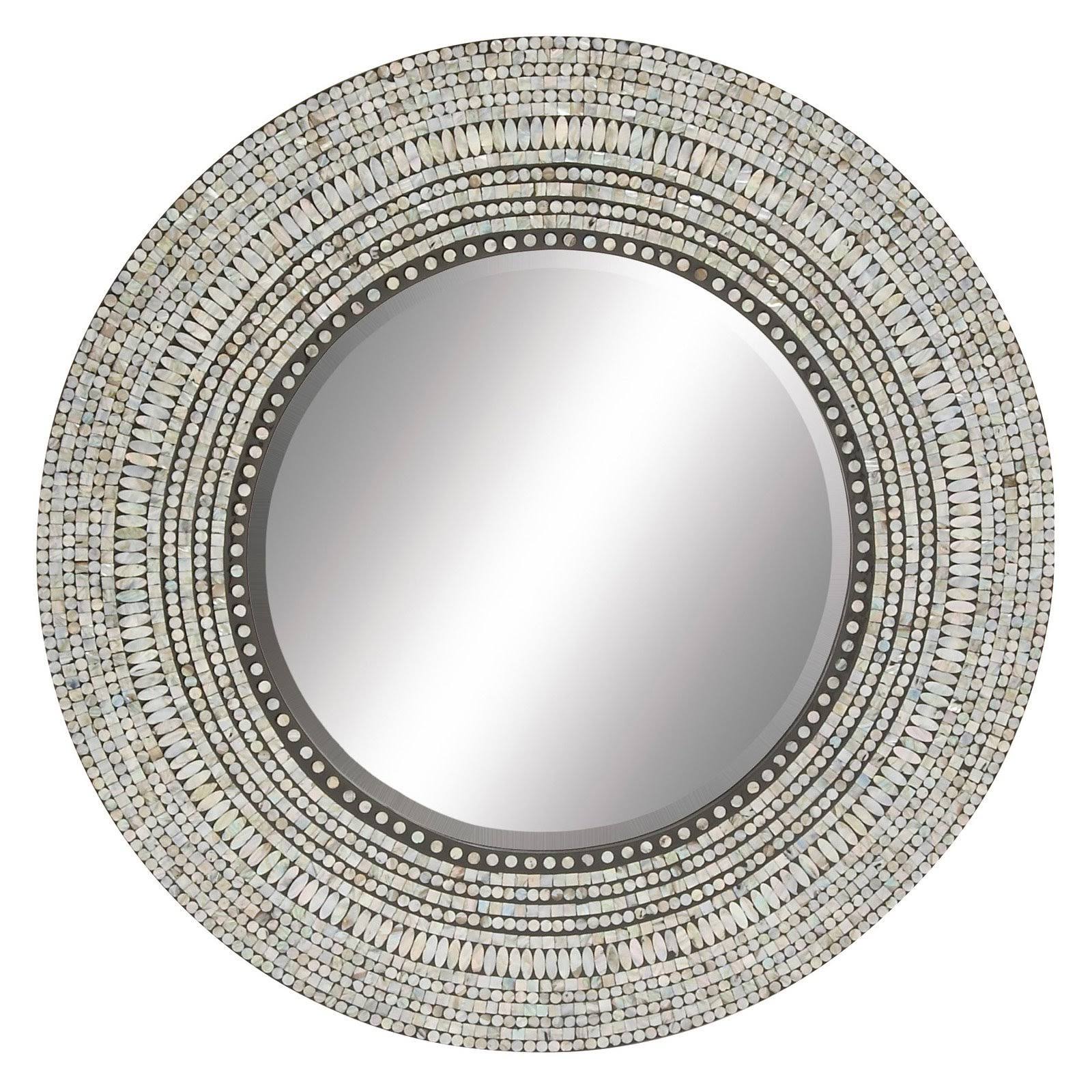 Decmode Wood Shell Wall Mirror