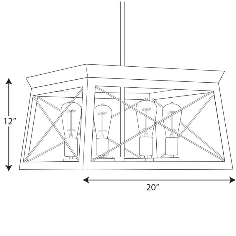Delon 4 - Light Lantern Rectangle Chandelier Finish: Antique Bronze