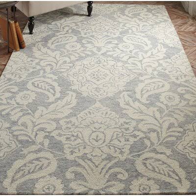 Armando Floral Handmade Tufted Cotton Ivory/Gray Area Rug Birch Lane Rug Size: Rectangle 9& x 12&